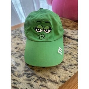 M & M Green Baseball Hat Youth Adjustable Excellent Condition